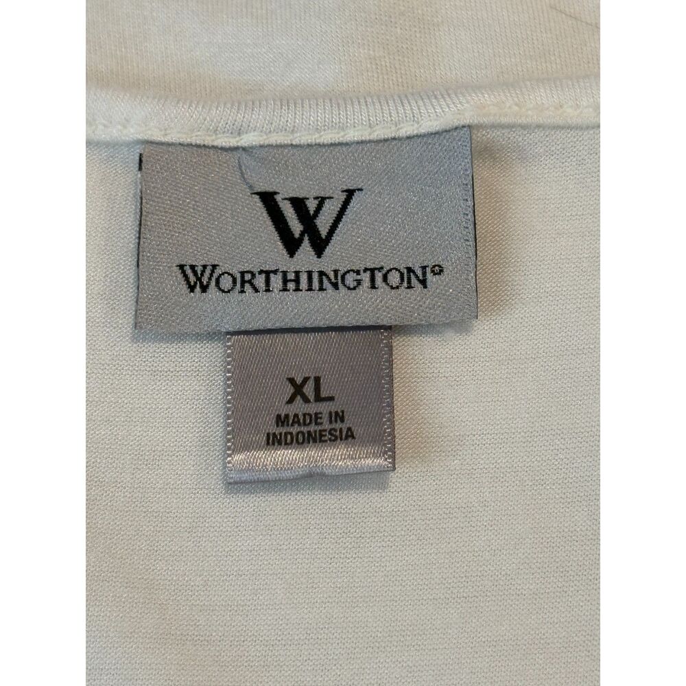 Worthington White Pintuck Front Sleeveless Tank Blouse Mixed Fabric - Picture 4 of 5